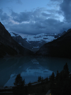 Victoria Glacier at Sundown taken from lakeview room